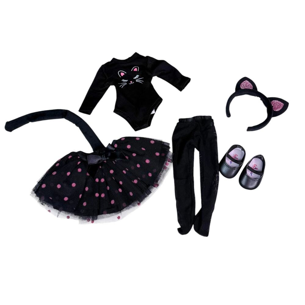 Halloween Cat Doll Costume Fits Willie Wishers AG Sister Glitter Girl Emily Rose